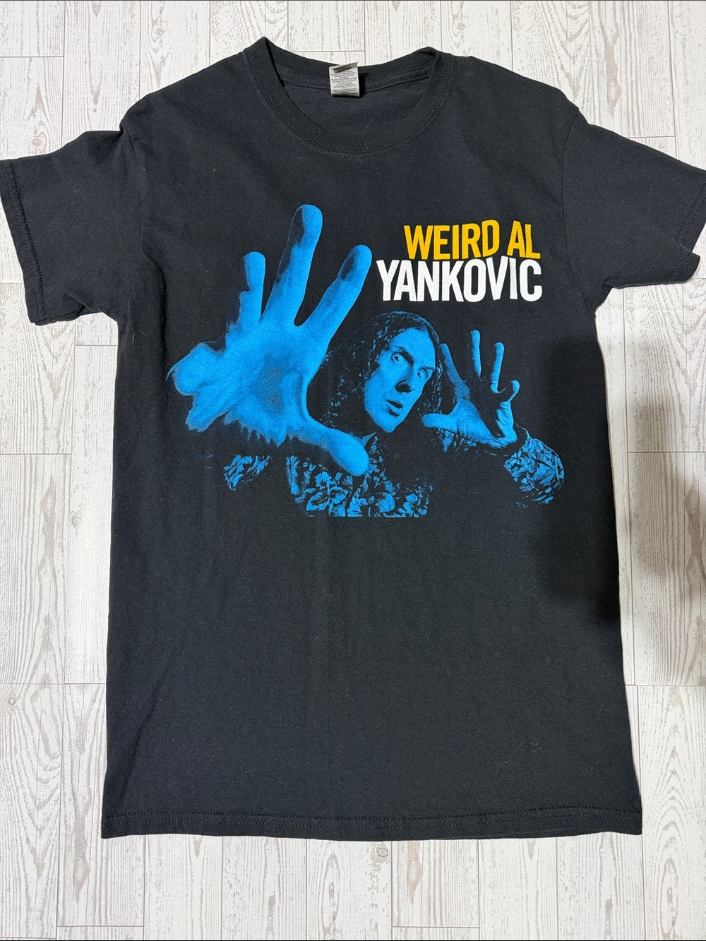 Gildan Black Weird Al Yankovic Blue & Yellow Graphic Tee